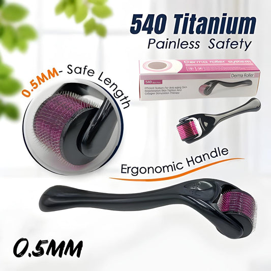 Premium Titanium Derma Roller 1mm – For Hair Regrowth, Beard Growth & Clear Skin – 1ZERO10
