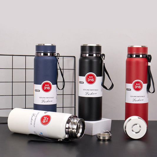 Stainless Steel Vacuum Flask 1000ml - Sports Water Bottle 1 litre - Hot and Cold Thermos & Water Bottle for Boys Girls - Sports & Gym Water Bottle - 1ZERO10