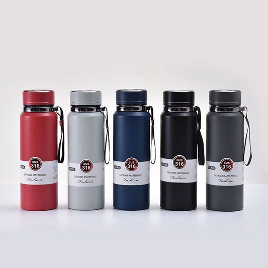 Stainless Steel Vacuum Flask 1000ml - Sports Water Bottle 1 litre - Hot and Cold Thermos & Water Bottle for Boys Girls - Sports & Gym Water Bottle - 1ZERO10