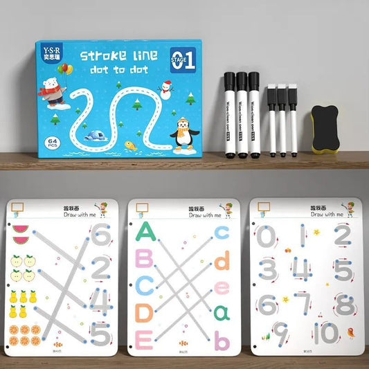 Reusable & Erasable Tracing Workbook for Kids Ages 2-4 – Magical Learn-to-Write Activity Book for Toddlers & Preschoolers– 1ZERO10
