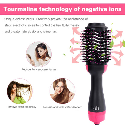 "One Step Hair Dryer and Volumizer Hot Air Brush – 3-in-1 Styler for Drying, Straightening & Volumizing - 1ZERO10