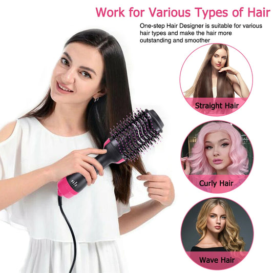 "One Step Hair Dryer and Volumizer Hot Air Brush – 3-in-1 Styler for Drying, Straightening & Volumizing - 1ZERO10