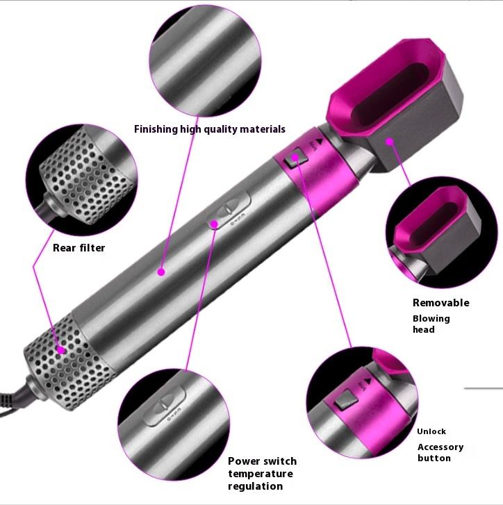5 in 1 Hair Dryer Hot Comb Set Professional Curling Iron Hair Straightener Styling Tool For Professional Hair Dryer Ho – 1ZERO10